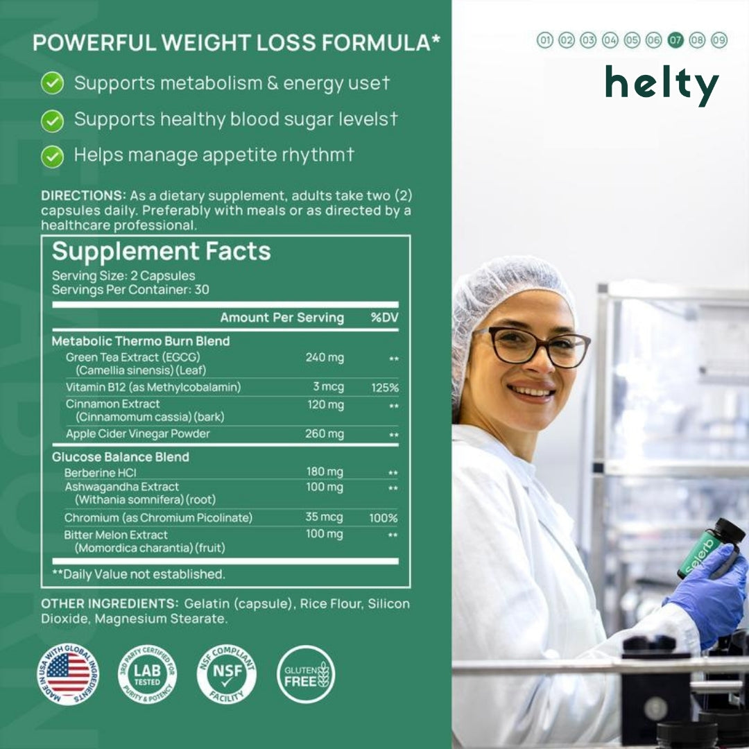 Helty Metaburn GLP-1 Supplement for Women & Men