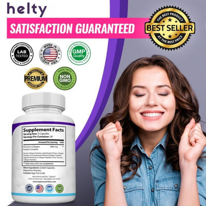 Helty Multi-Collagen Peptides 1800mg – Skin, Hair, Joints & Nails